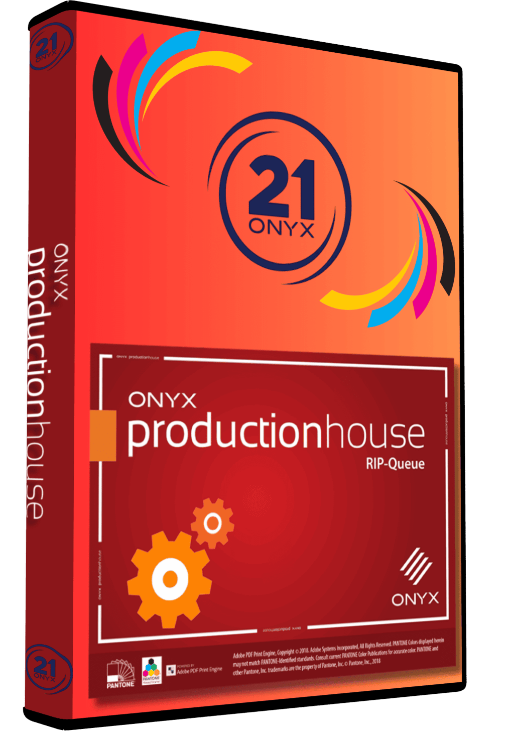 Onyx 21 RIP software box cover for large format printing and color control